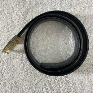 Vintage Reversible Brown Black Leather Belt W Gold Tone Hardware 36/90